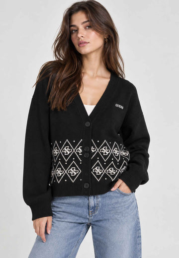CARDIGAN IN MAGLIA DONNA GUESS V6BR17Z2279 JBLK NERO