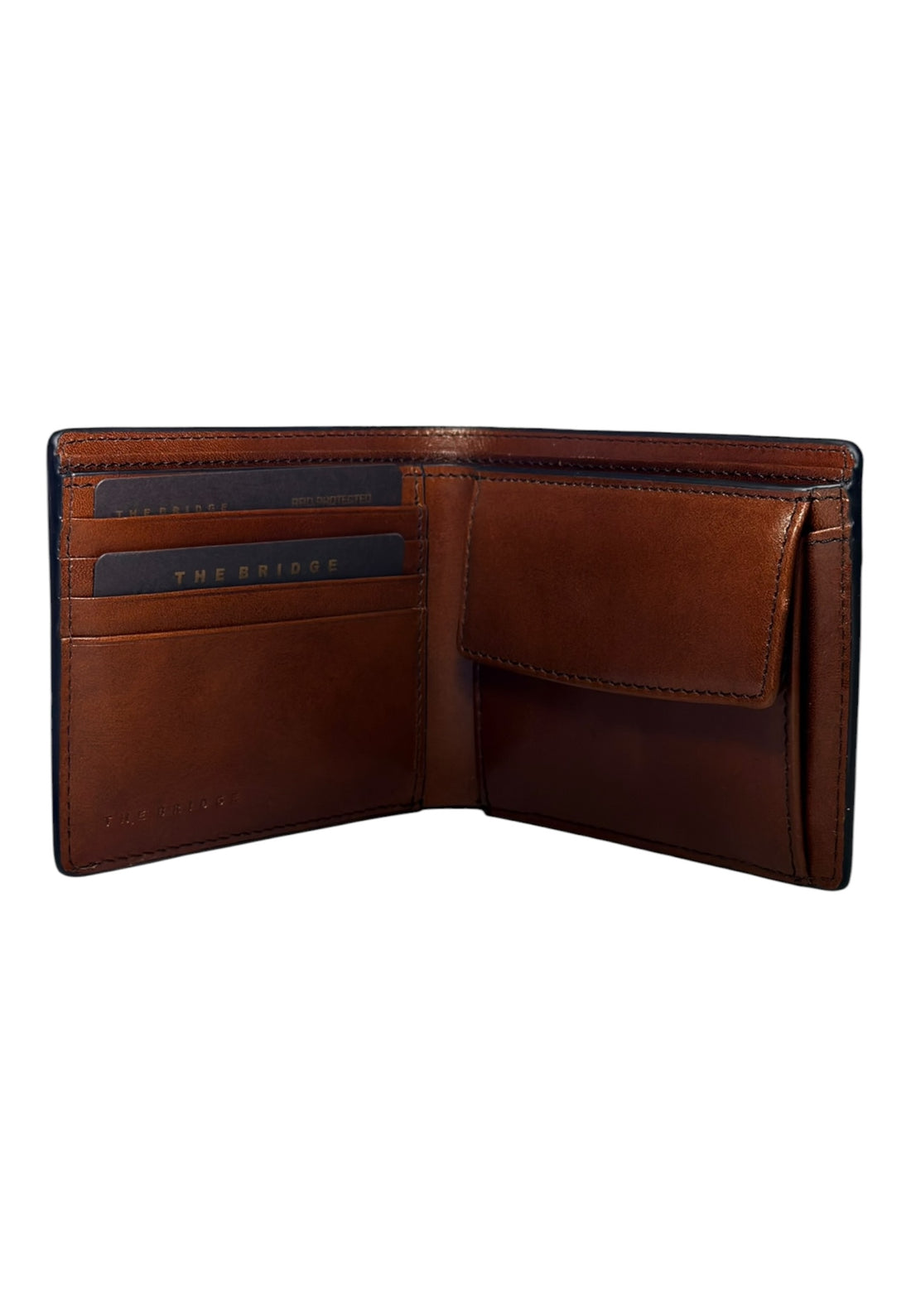 PORTAFOGLIO UOMO THE BRIDGE PICCOLO CON MONETE 01313601 1A MARRONE