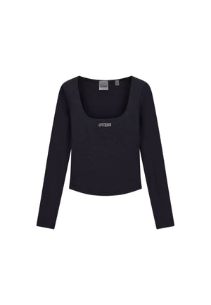 MAGLIA MANICHE LUNGHE DONNA GUESS V6BP05K6318 JBLK NERO