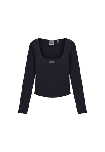 MAGLIA MANICHE LUNGHE DONNA GUESS V6BP05K6318 JBLK NERO