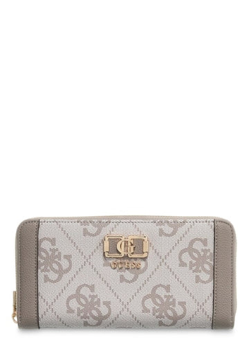 PORTAFOGLIO DONNA ZIP AROUND GUESS KARNILLA LOGO OS9901146 DARK TAUPE LOGO