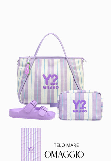 COORDINATO MARE BORSA + NECESSAIRE+SANDALI YNOT MISTRAL LILLA