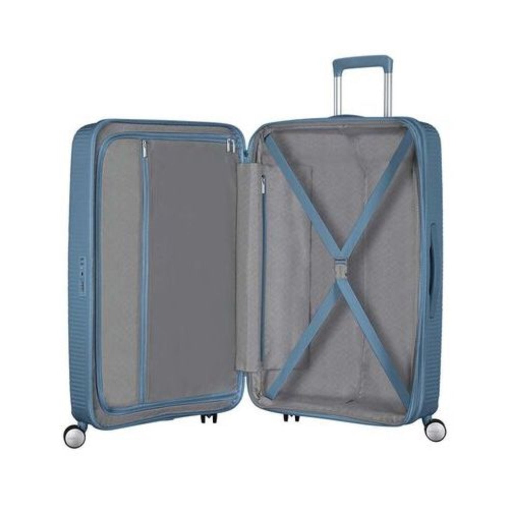 SET DI VALIGIE AMERICAN TOURISTER SOUNDBOX STONE BLU