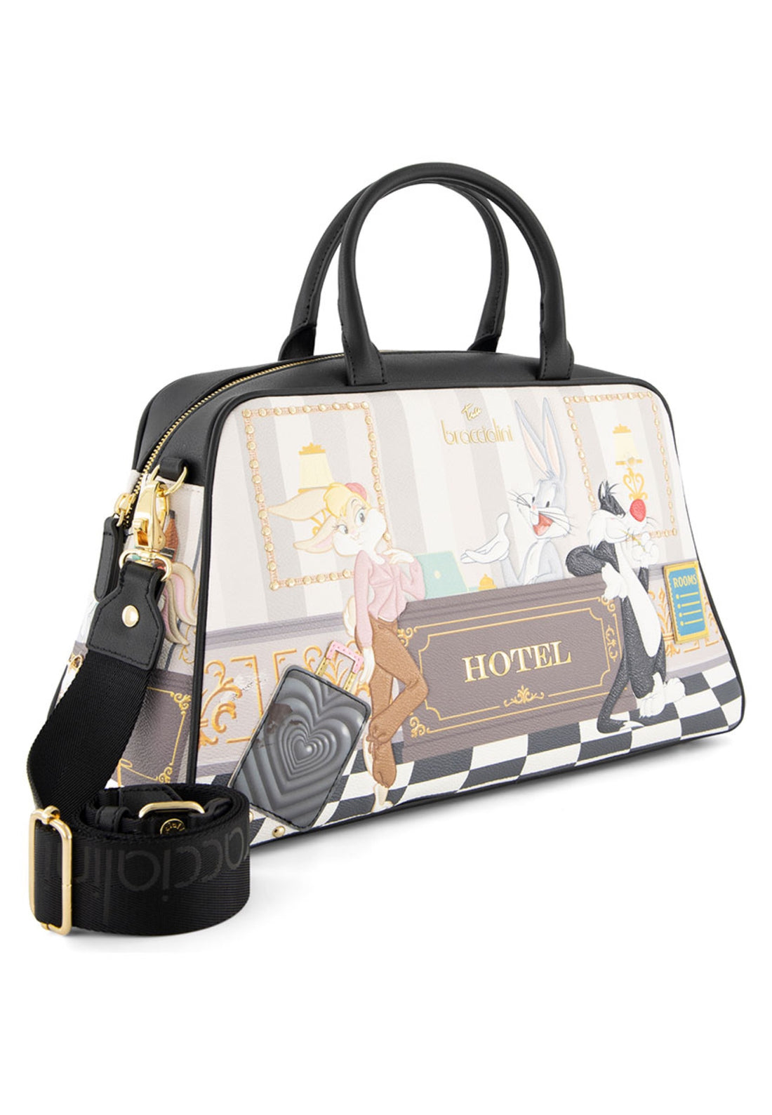 BORSA A MANO E TRACOLLA BAULETTO BRACCIALINI ALLROUND LT291 NERO