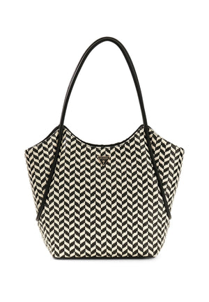 BORSA A SPALLA DONNA GUESS TESSI WG769123 BLACK MULTI