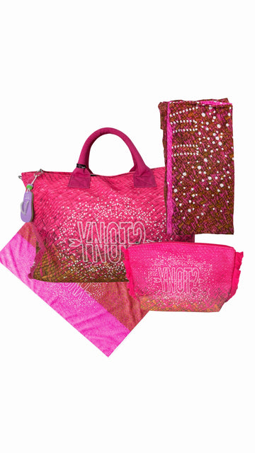 COORDINATO MARE BORSA MEDIA+ NECESSAIRE+PAREO+ TELO MARE YNOT MACAO GUAVA