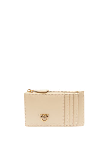 PORTAFOGLIO PINKO AIRONE CARDHOLDER 100251 A0F1 C50Q BEIGE GRIGIO FUMO