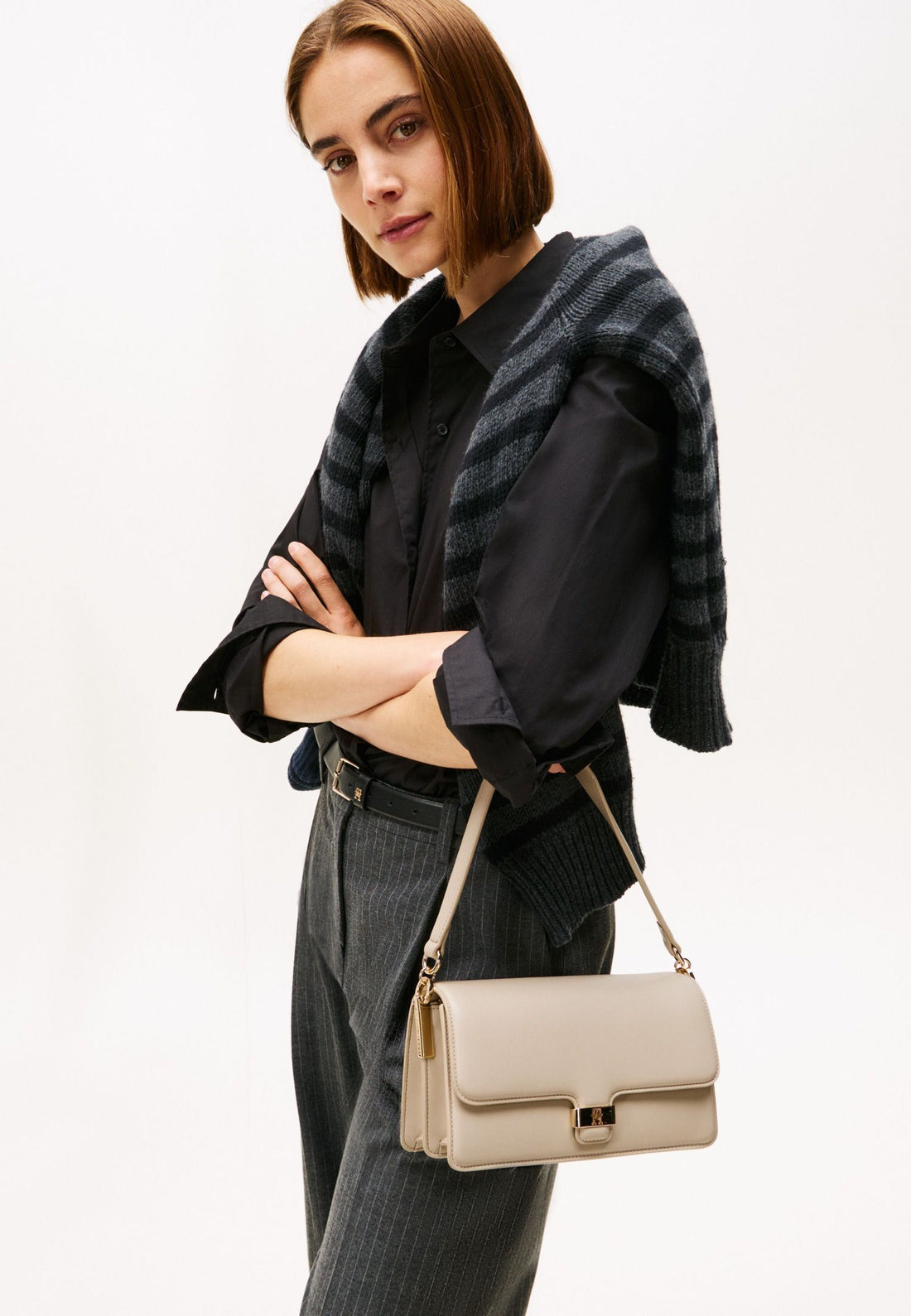 BORSA A SPALLA DONNA TOMMY HILFIGER AW0AW18029 RBT BEIGE