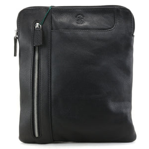 BORSELLO TRASVERSALE UOMO IN PELLE BEVERLY HILLS POLO CLUB GRANDE BH-8471 NERO