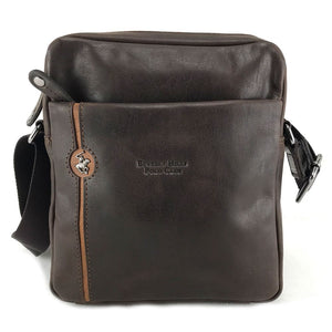BORSELLO TRASVERSALE UOMO IN PELLE BEVERLY HILLS POLO CLUB BH-382 MORO