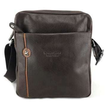 BORSELLO TRASVERSALE UOMO IN PELLE BEVERLY HILLS POLO CLUB BH-382 MORO