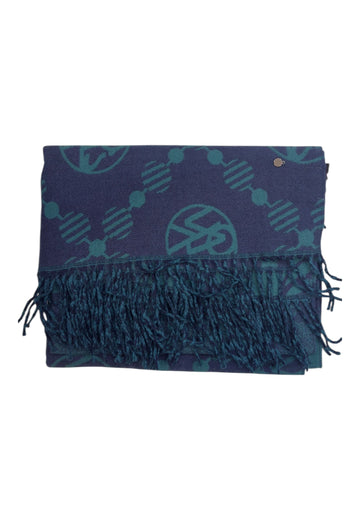 SCIARPA DONNA YNOT REVERSIBILE CON FRANGE LOGO LOG-114F6 DEEP