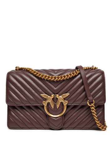 BORSA PINKO CLASSIC LOVE BAG ONE CHEVRON 100941 A0GK R49Q ROSSO VINO