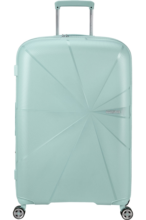 LARGE RIGID TROLLEY CASE AMERICAN TOURISTER STARVIBE 146372 METALLIC SURF BLUE 77 CM