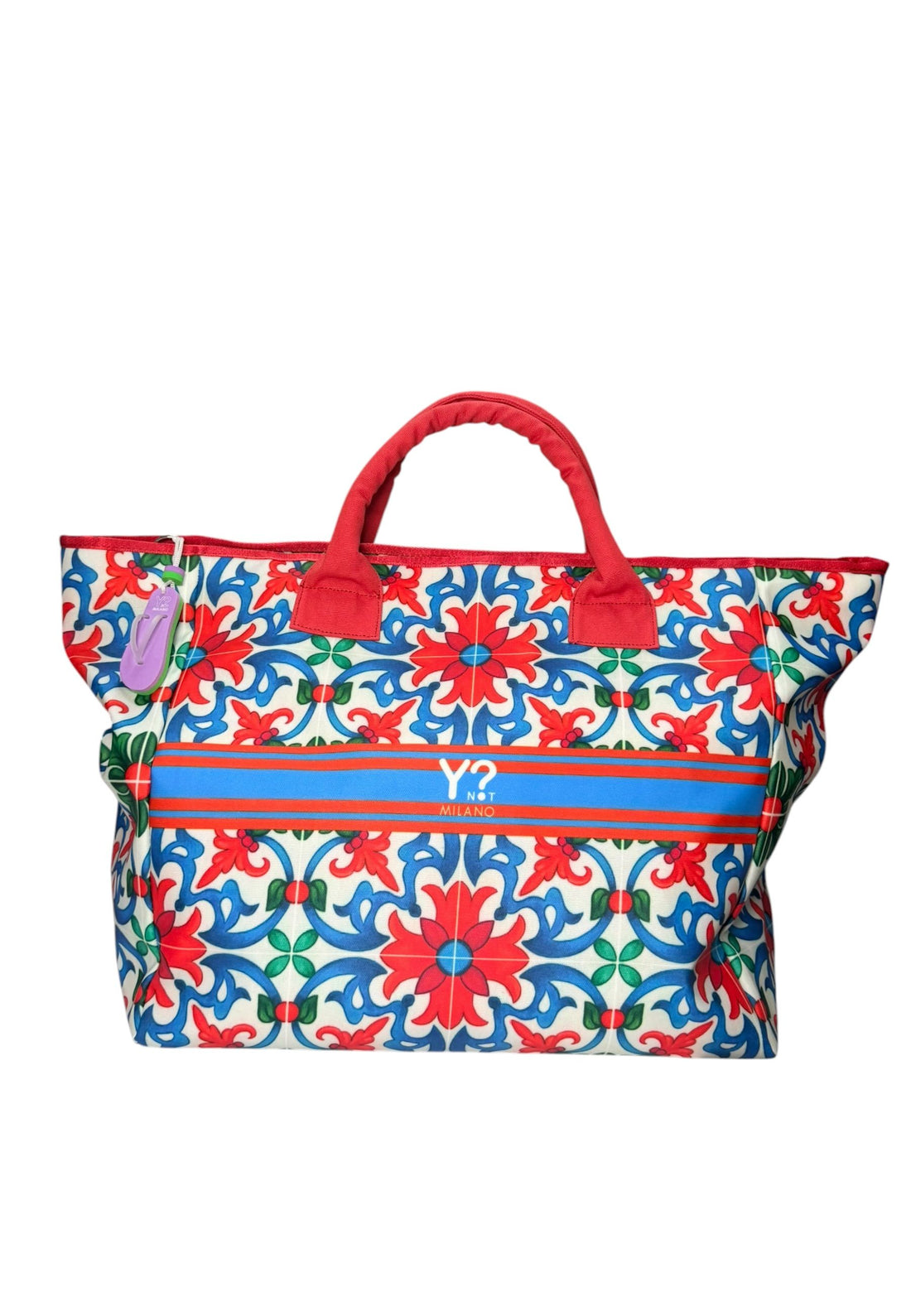 COORDINATO MARE BORSA + NECESSAIRE+SANDALI+ PAREO YNOT LIPARI RED