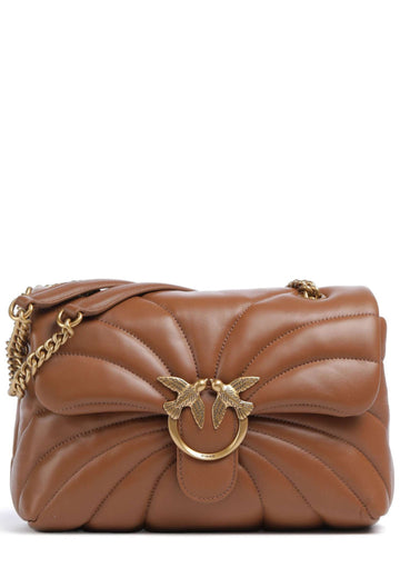 BORSA PINKO LOVE PUFF CLASSIC BUTTERFLY 100038 A1EX L17Q MARRONE LEONE