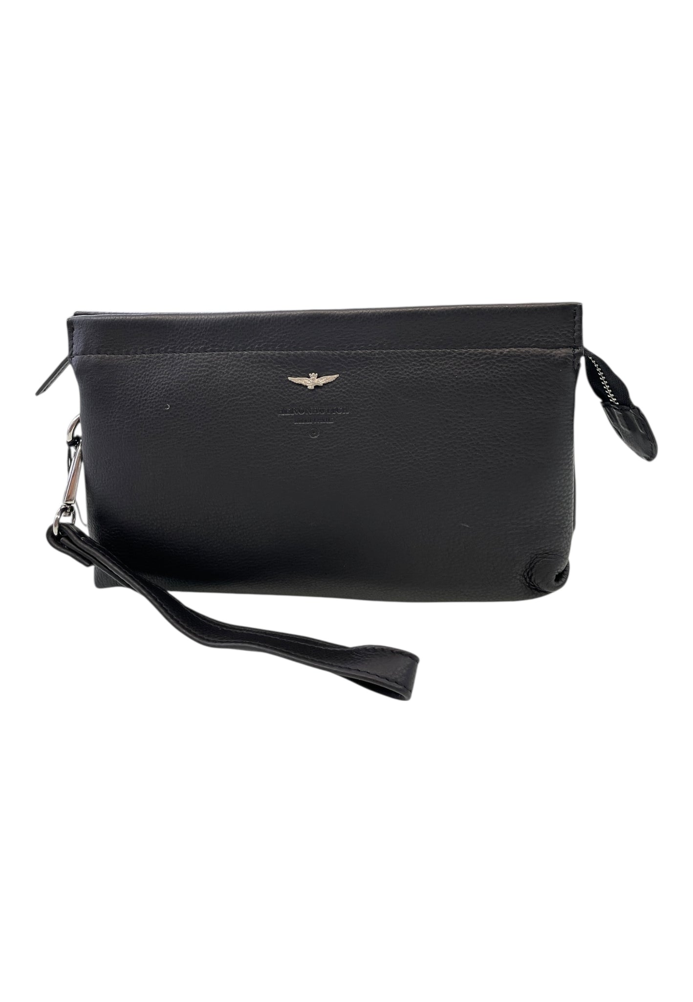 POCHETTE DA POLSO UOMO IN PELLE AERONAUTICA MILITARE AM-570 NERO