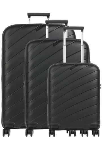 SET DI VALIGIE TRAVELITE RIGIDO BURANO 7734 NERO