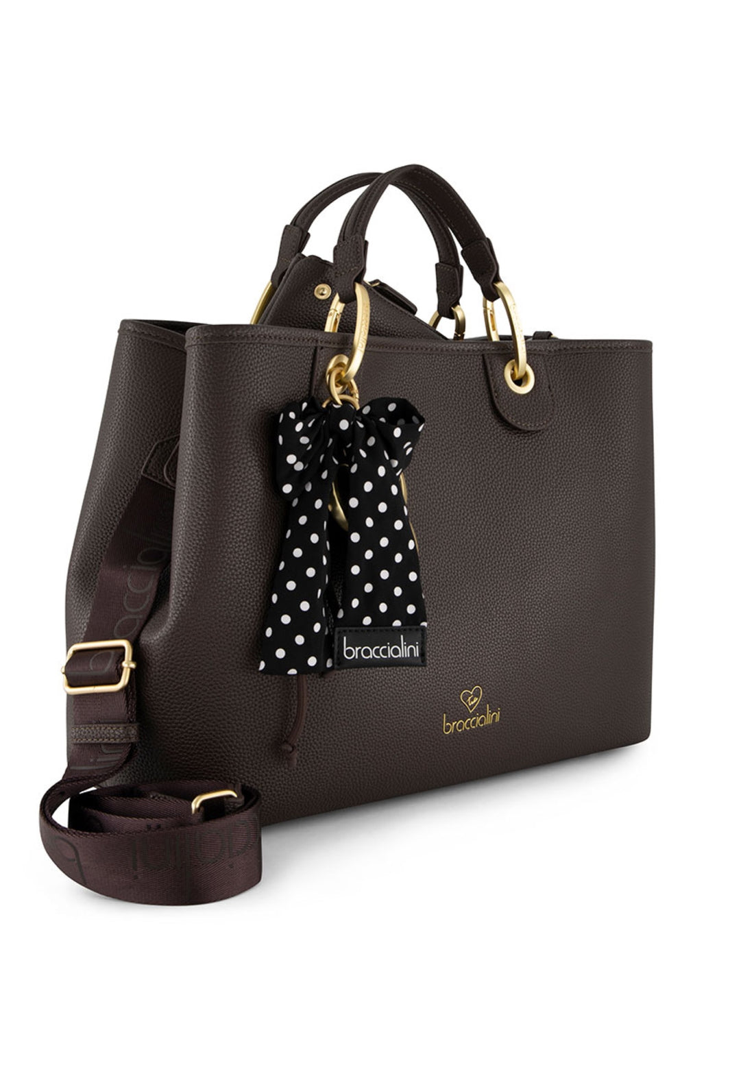 BORSA A MANO E TRACOLLA  BRACCIALINI BETH B19220 CIOCCOLATO