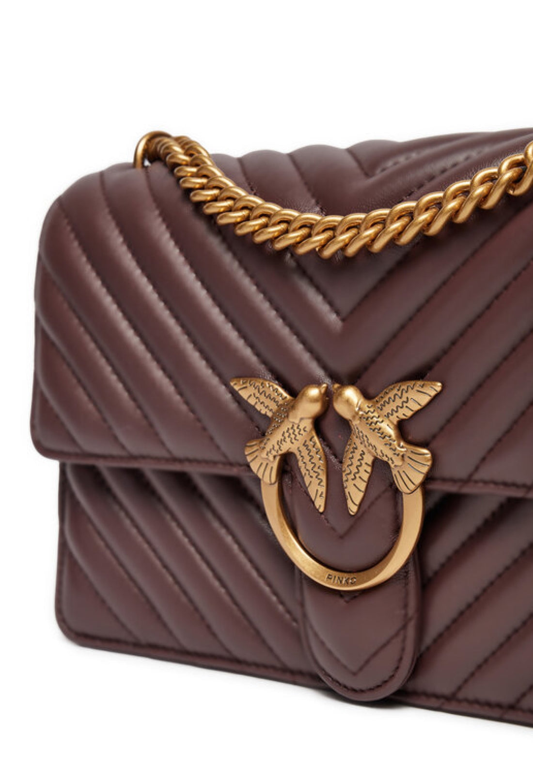 BORSA PINKO CLASSIC LOVE BAG ONE CHEVRON 100941 A0GK R49Q ROSSO VINO