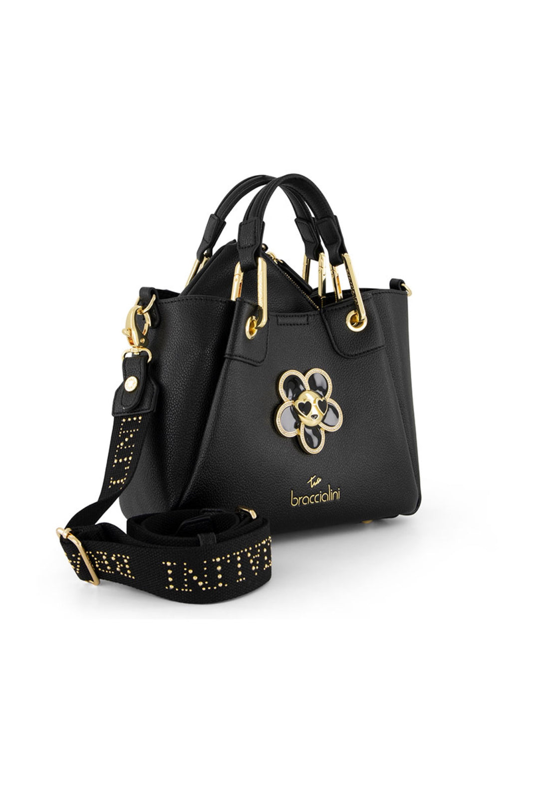 BORSA A MANO E TRACOLLA MINI BRACCIALINI AMY BIJOUX B19210 NERO