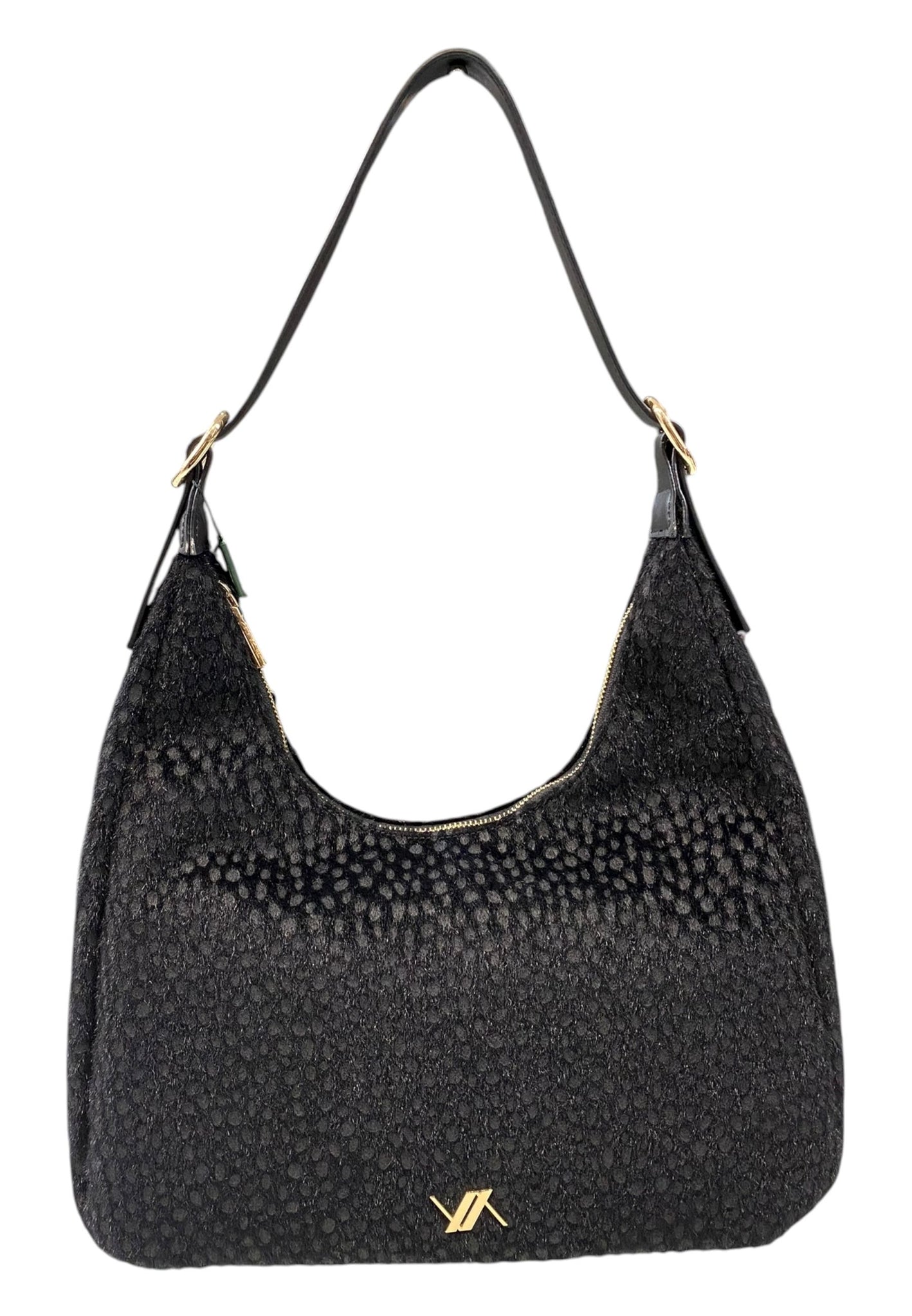 BORSA A SPALLA DONNA VERDE 16-0008265 ANIMALIER NERO