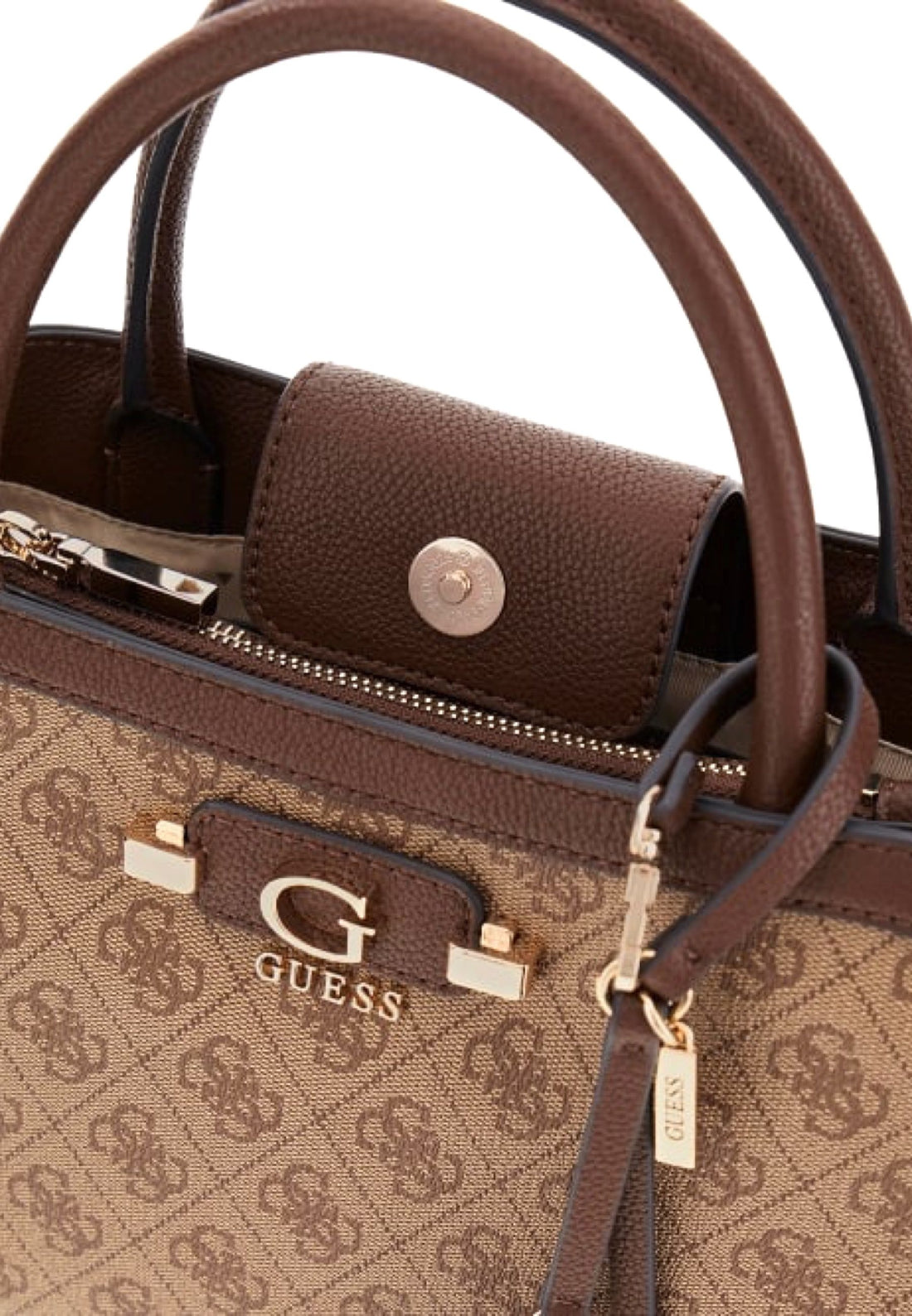 BORSA A MANO E TRACOLLA  DONNA GUESS LINDSEY SG974906 LATTE LOGO