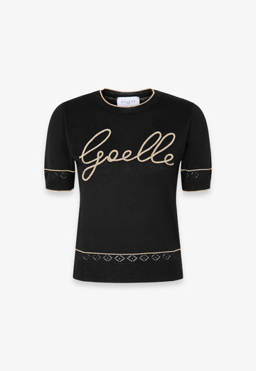 T-SHIRT IN MAGLIERIA DONNA GAELLE GAABW09482 NERO