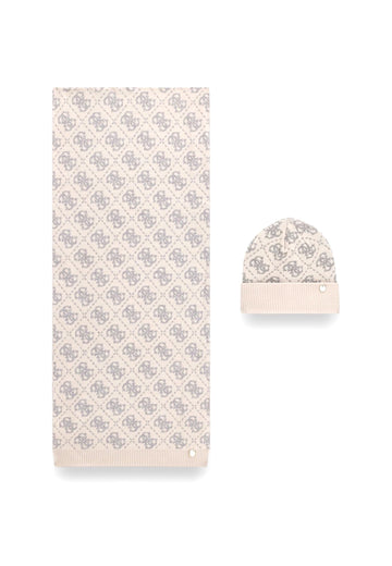 SCIARPA + CAPPELLO GUESS DONNA GFBOXWP6401 ONL WHITE-GREY