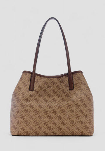 BORSA A SPALLA DONNA GUESS VICTTORIA ESG951428 LATTE LOGO BROWN