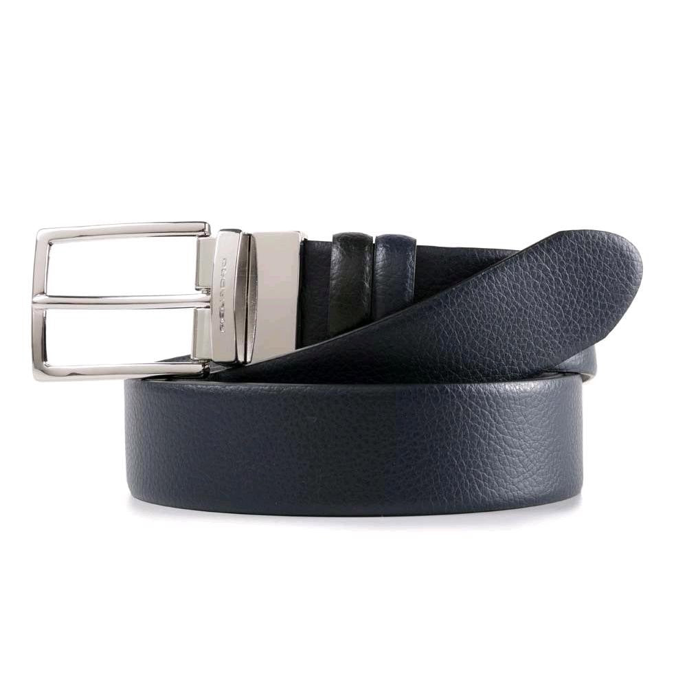 PIQUADRO CU4209MO MODUS REVERSIBLE DRUMMED BELT BLACK-BLUE