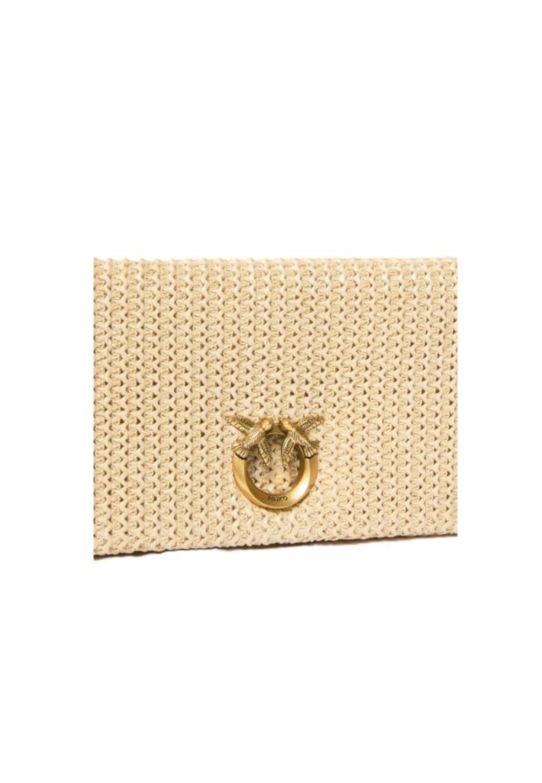 BORSA POCHETTE-TRACOLLINA PINKO CLICK SOFT HORIZONTAL MINI 106023 A391 C24Q NERO-RAFIA