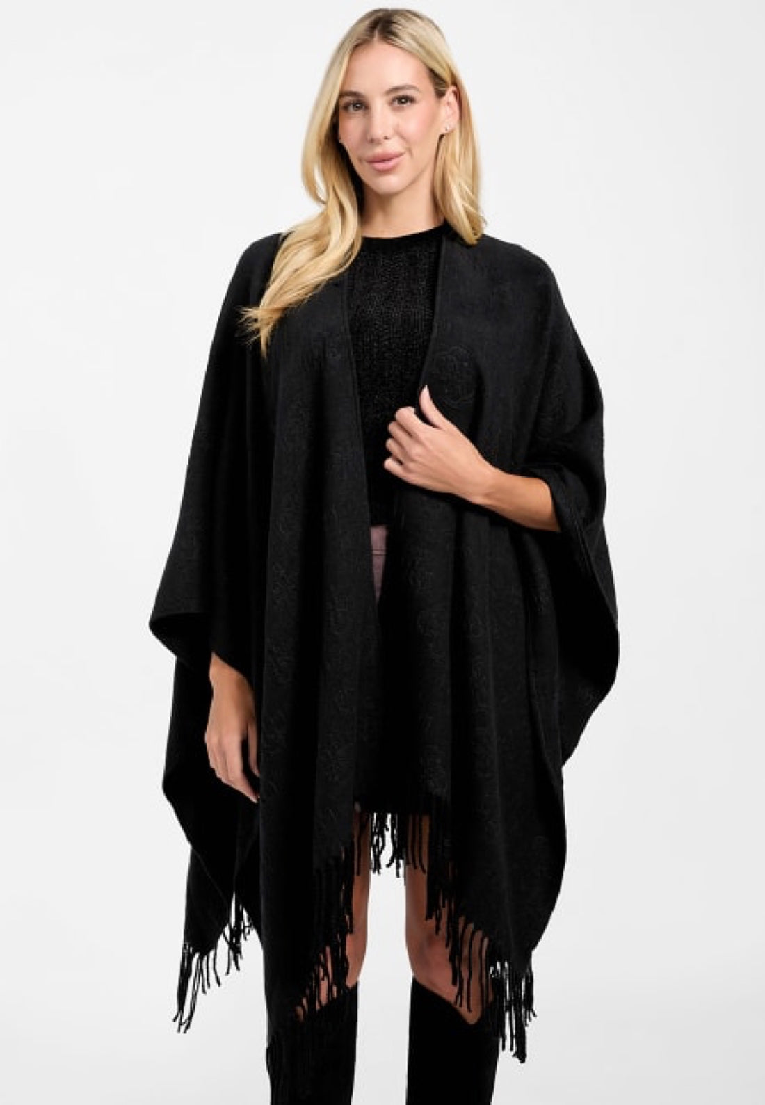 PONCHO MANTELLA GUESS DONNA AW5421POL03 BEIGE