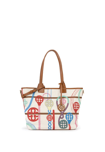 BORSA A SPALLA DONNA V°73 GUENDA 73BS9MT02 OFF WHITE MULTICOLOR