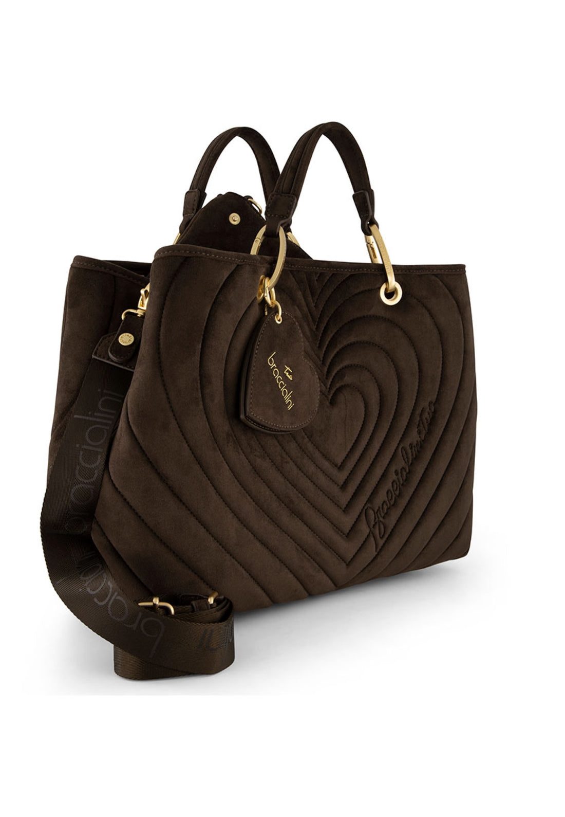 BORSA A MANO E TRACOLLA  BRACCIALINI BETH MATELASSE' B19250 CIOCCOLATO