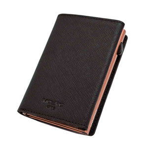 PORTAFOGLIO MOERO PRO PLUS CON ZIP SAFFIANO NERO SCOCCA CHAMPAGNE