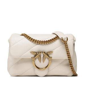 BORSA PINKO LOVE MINI PUFF 100039 A0F2 Z14Q BIANCO-ORO
