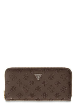 PORTAFOGLIO DONNA ZIP AROUND GUESS DIANA PD9727146 CHOCOLATE LOGO