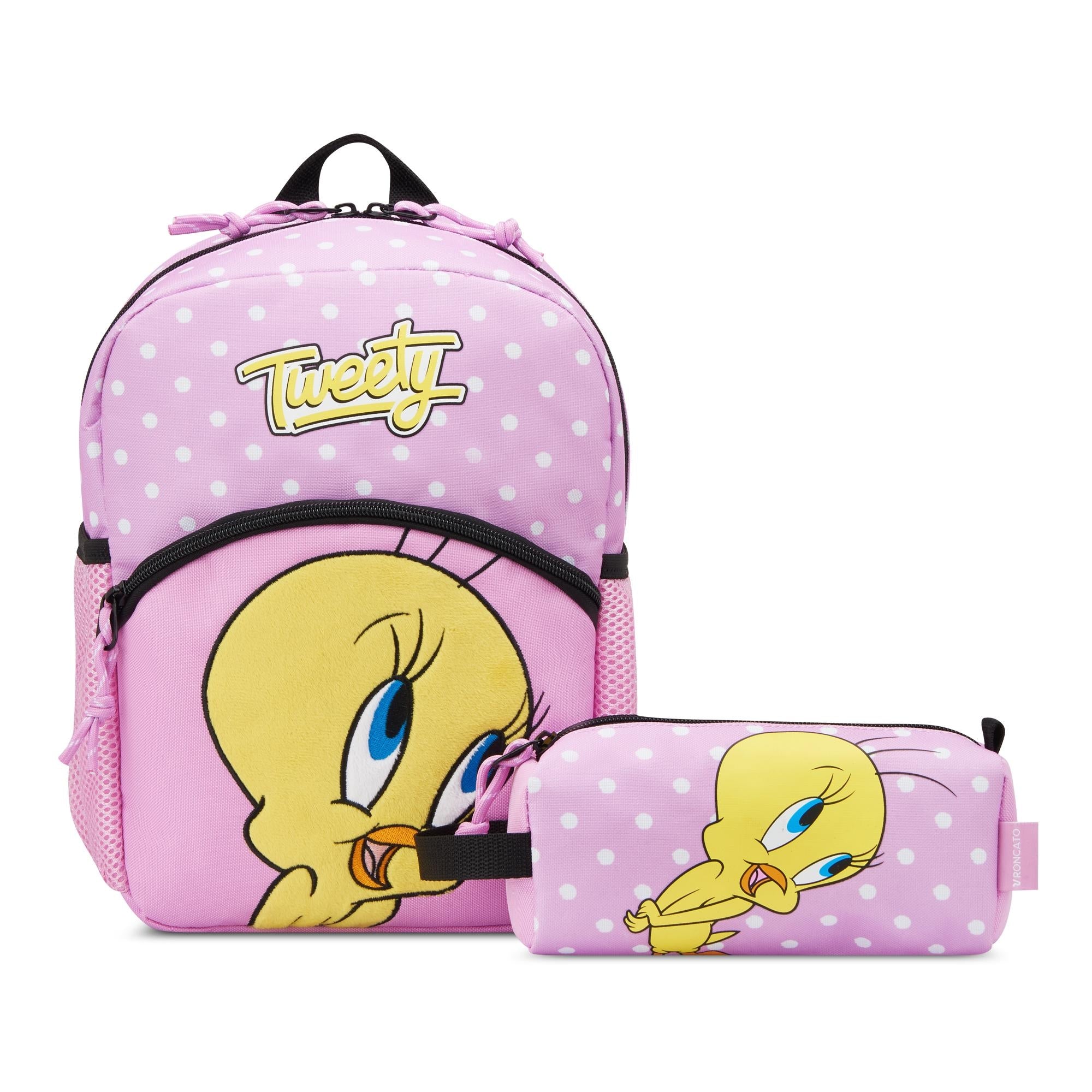 ZAINO ASILO + ASTUCCIO BAMBINI RONCATO LOONEY TUNES 44101511 TITTI ROSA