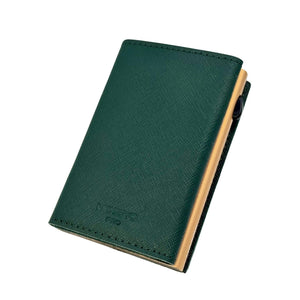 PORTAFOGLIO MOERO PRO SAFFIANO CON ZIP VERDE-GOLD