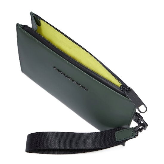 POCHETTE DA POLSO UOMO PICCOLO PIQUADRO GOMMATO IMPERMEABILE AC6837C2OW VERDE