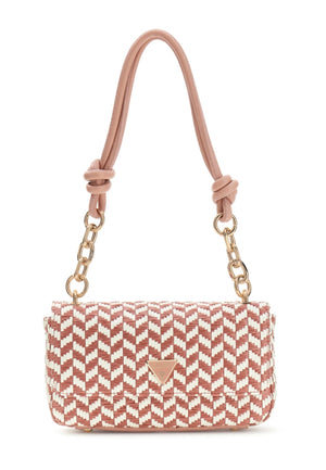BORSA A SPALLA PICCOLA DONNA GUESS TESSI WG769119 CORAL PINK MULTI