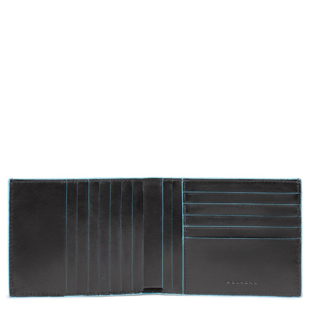 PORTAFOGLIO PIQUADRO BLUE SQUARE NERO SOLO CARTE E BANCONOTE PU1241B2R NERO