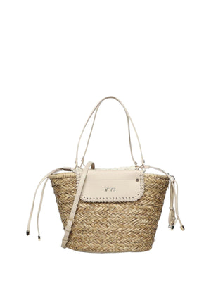 BORSA A SPALLA DONNA GRANDE V°73 VANNA 73BS9N201 OFF WHITE-NATURAL