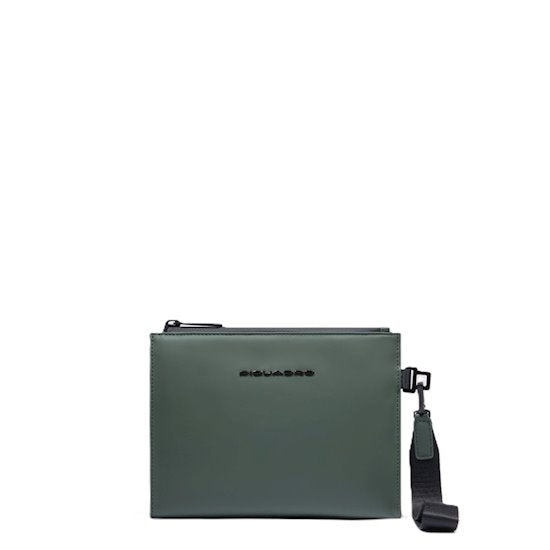 POCHETTE DA POLSO UOMO PICCOLO PIQUADRO GOMMATO IMPERMEABILE AC6837C2OW VERDE
