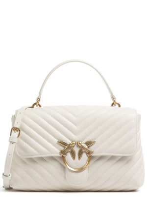 BORSA PINKO LOVE LADY PUFF MEDIA 100044 A0GK Z14Q BIANCO SETA