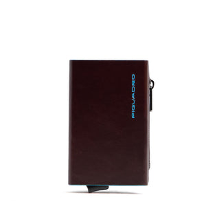 PORTAFOGLIO PIQUADRO PORTACARTE+BANCANOTE+MONETE  BLUE SQUARE  PP5585B2BLR MOGANO