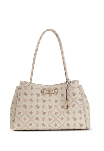 BORSA A SPALLA DONNA GUESS CARRIE LOGO GP989822 VANILLA LOGO