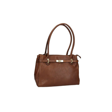 HANDMADE LEATHER SHOPPING BAG 107643 BROWN