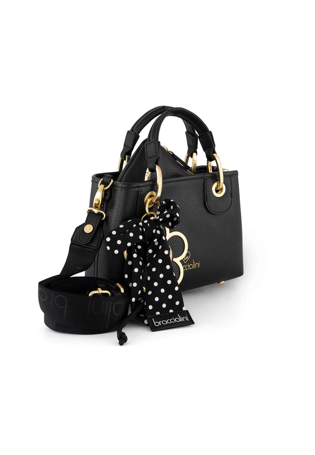 BORSA A MANO E TRACOLLA MINI BRACCIALINI BETH B19222 NERO